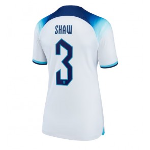England Luke Shaw #3 Replica Home Stadium Shirt for Women World Cup 2022 Short Sleeve